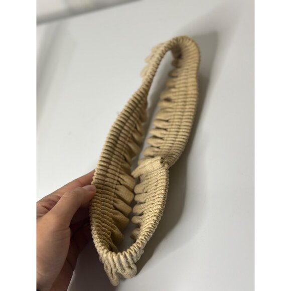 Longaberger Tan Elastic Band Ruffle Basket Accessory 10" - Picture 3 of 4